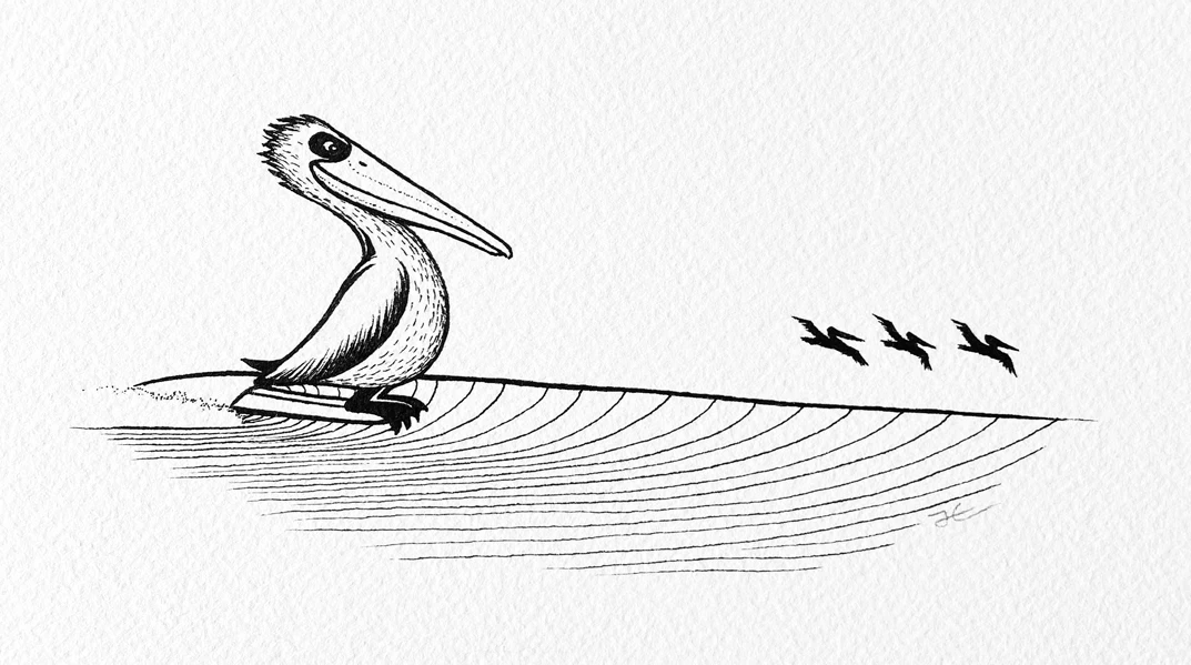 Inktober Day 25 - Flying Down The Line