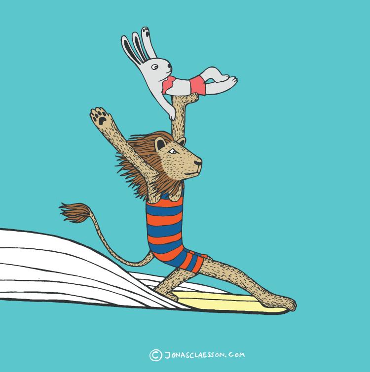 Lion & Bunny Tandem Surfing...