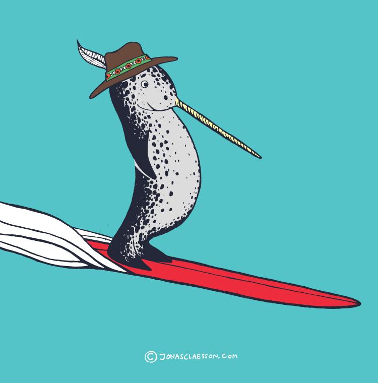 Surfing Narwhal