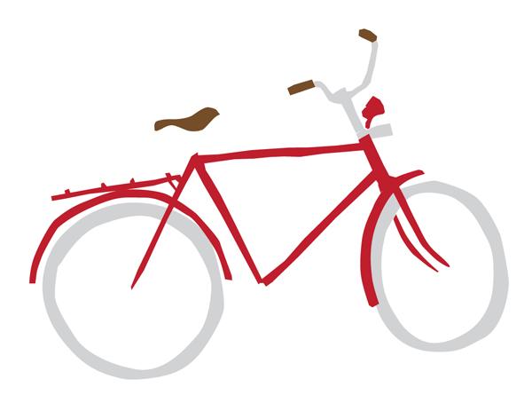 Red Old School Bicycle