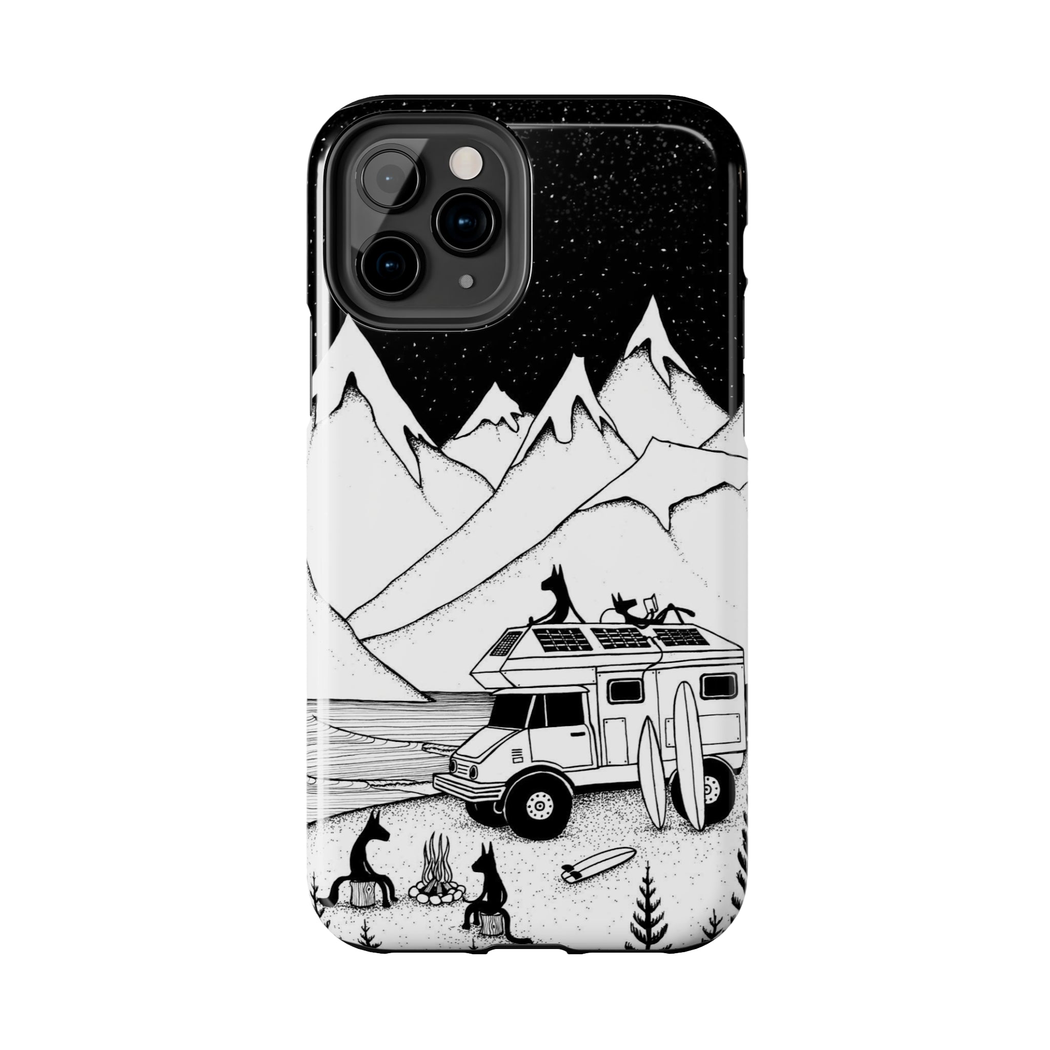 Camping With Dogs Tough Phone Case