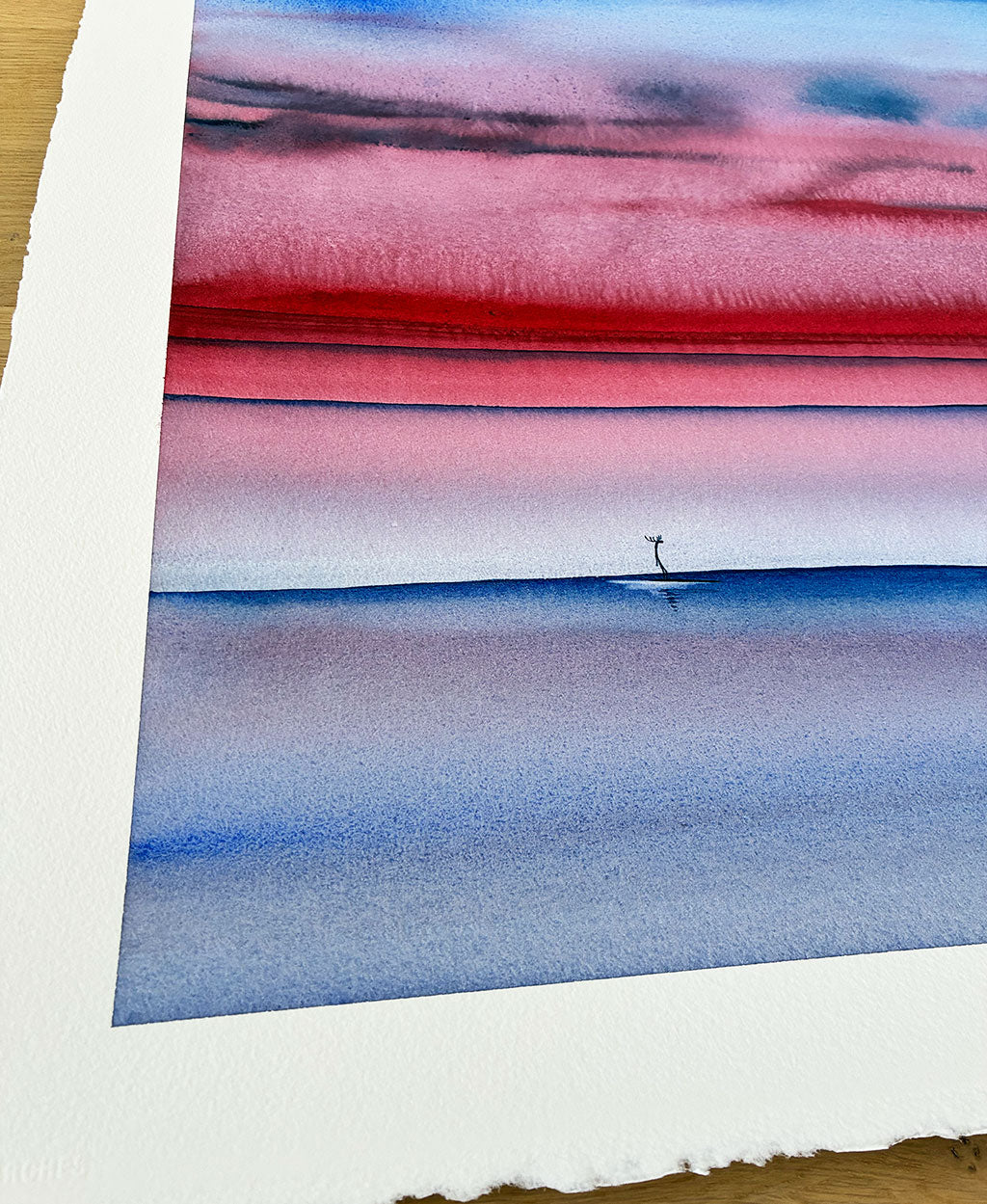 Autumn Sky. Original signed water color illustration