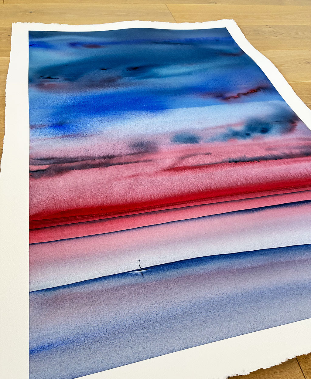 Autumn Sky. Original signed water color illustration