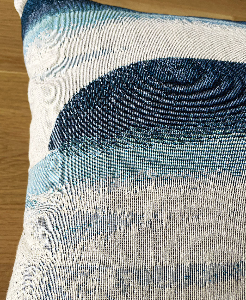 Blue Lefts Woven Pillow