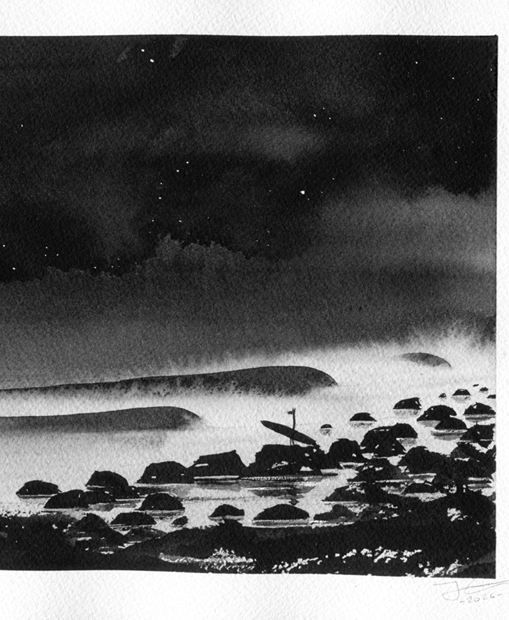 Clearing Up. Original signed illustration