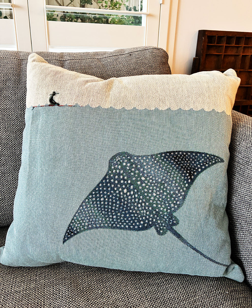 Eagle Ray Woven Pillow