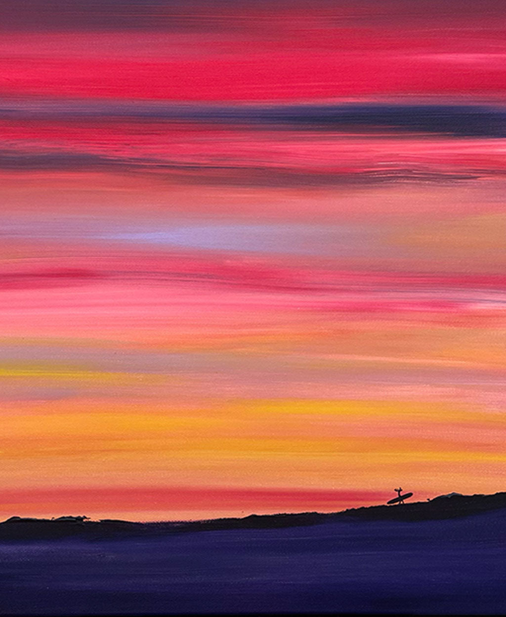 Late One Evening. Original signed Acrylic Canvas