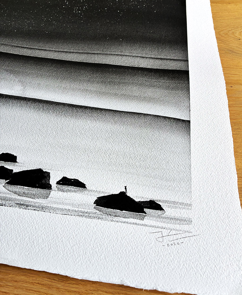 Night Session. Original signed water color illustration