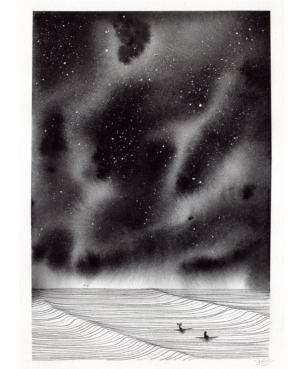 Passing Through. Original signed illustration