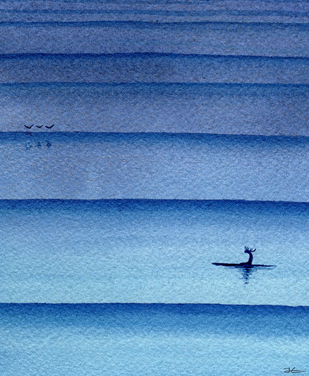 Shades of Blue. Original illustration