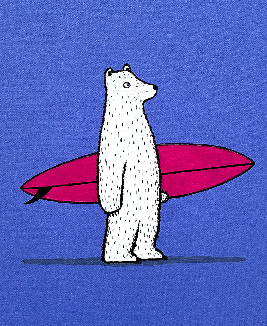 Single Fin Bear. Original signed Acrylic Canvas