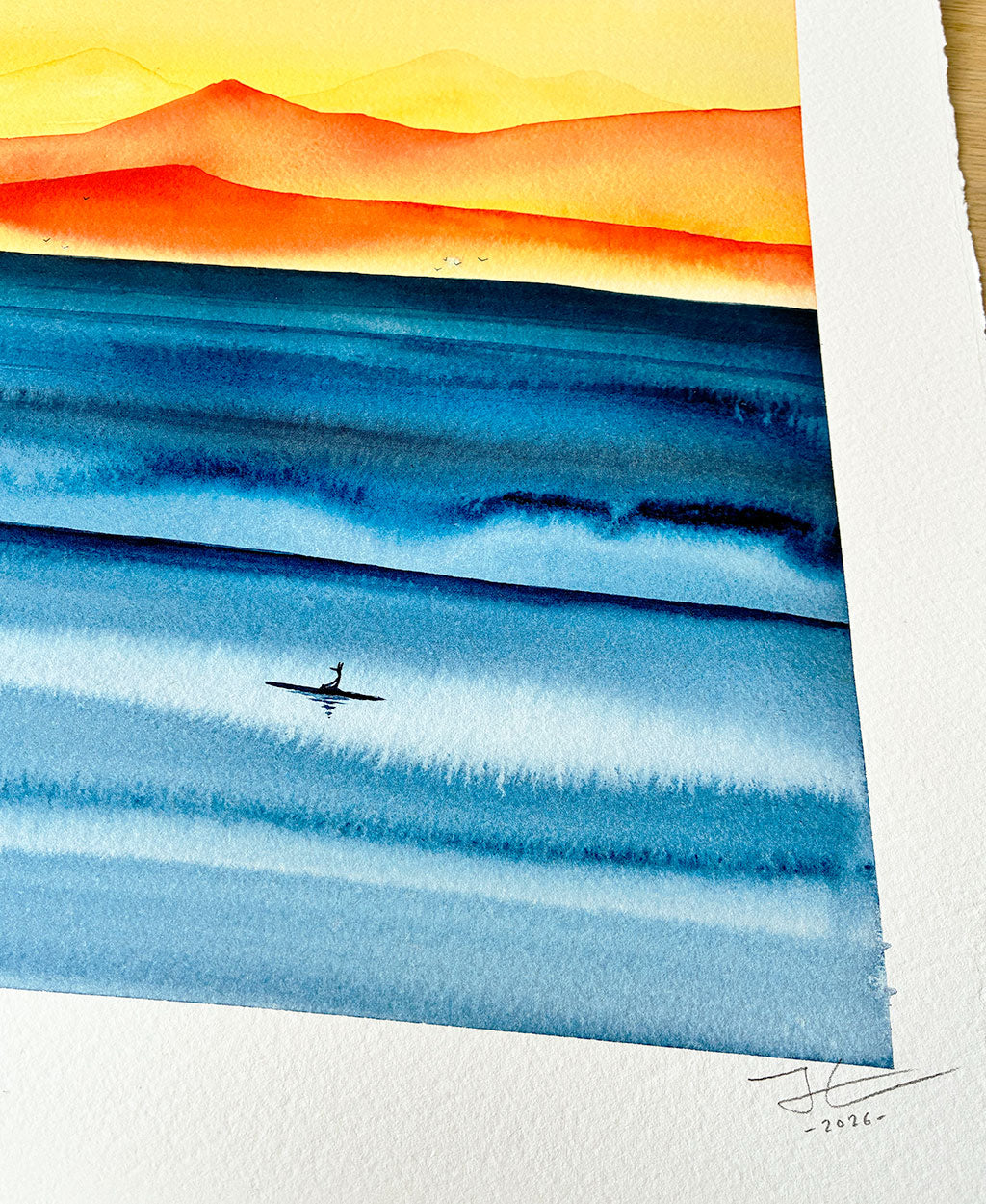 Sunset Glide. Original signed water color illustration