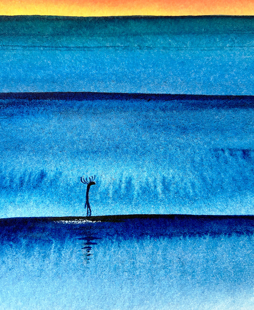 Sunset Glide. Original signed water color illustration
