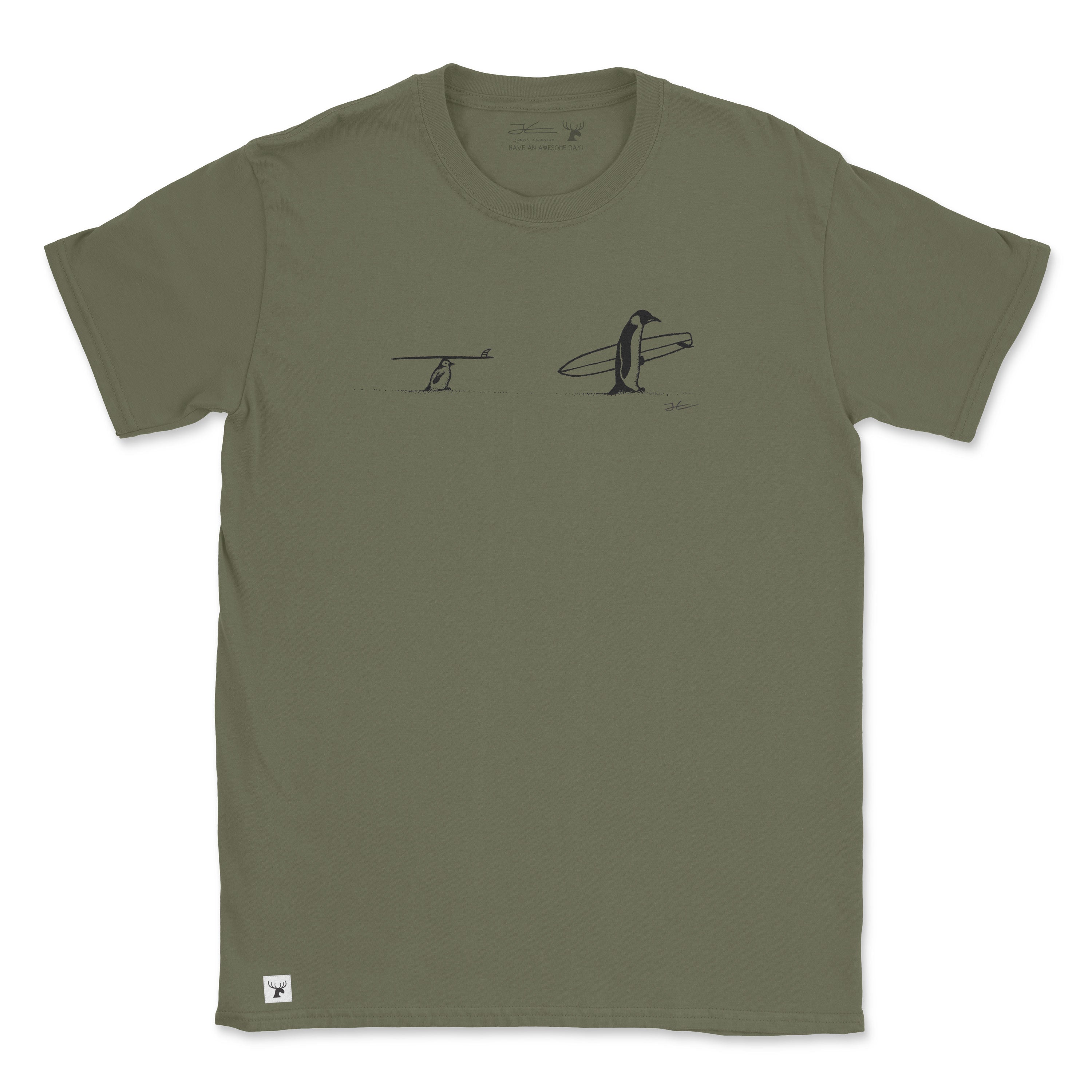 Surf Tripping Penguins Organic Unisex T-Shirt