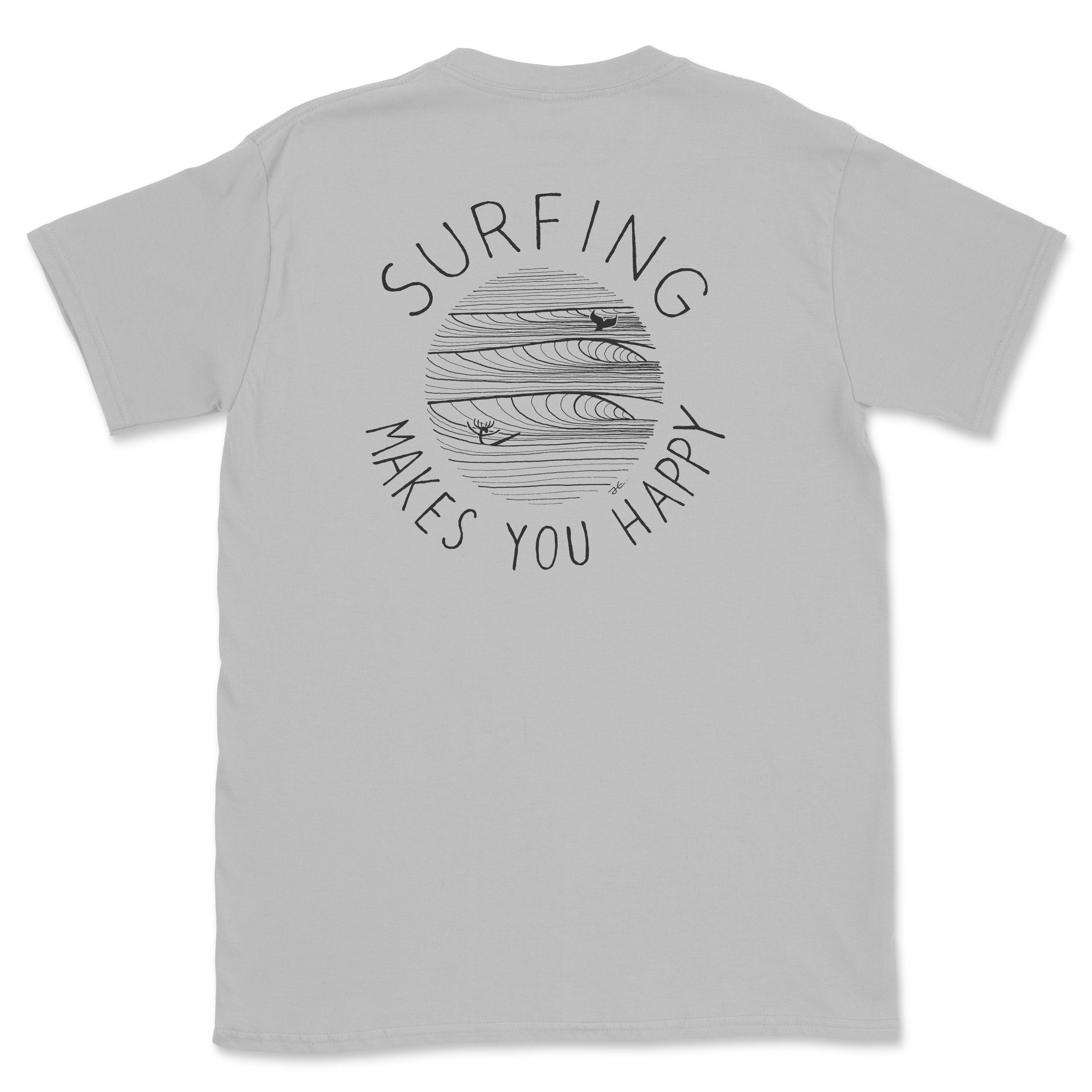 Surfing Makes You Happy Unisex Organic T-Shirt