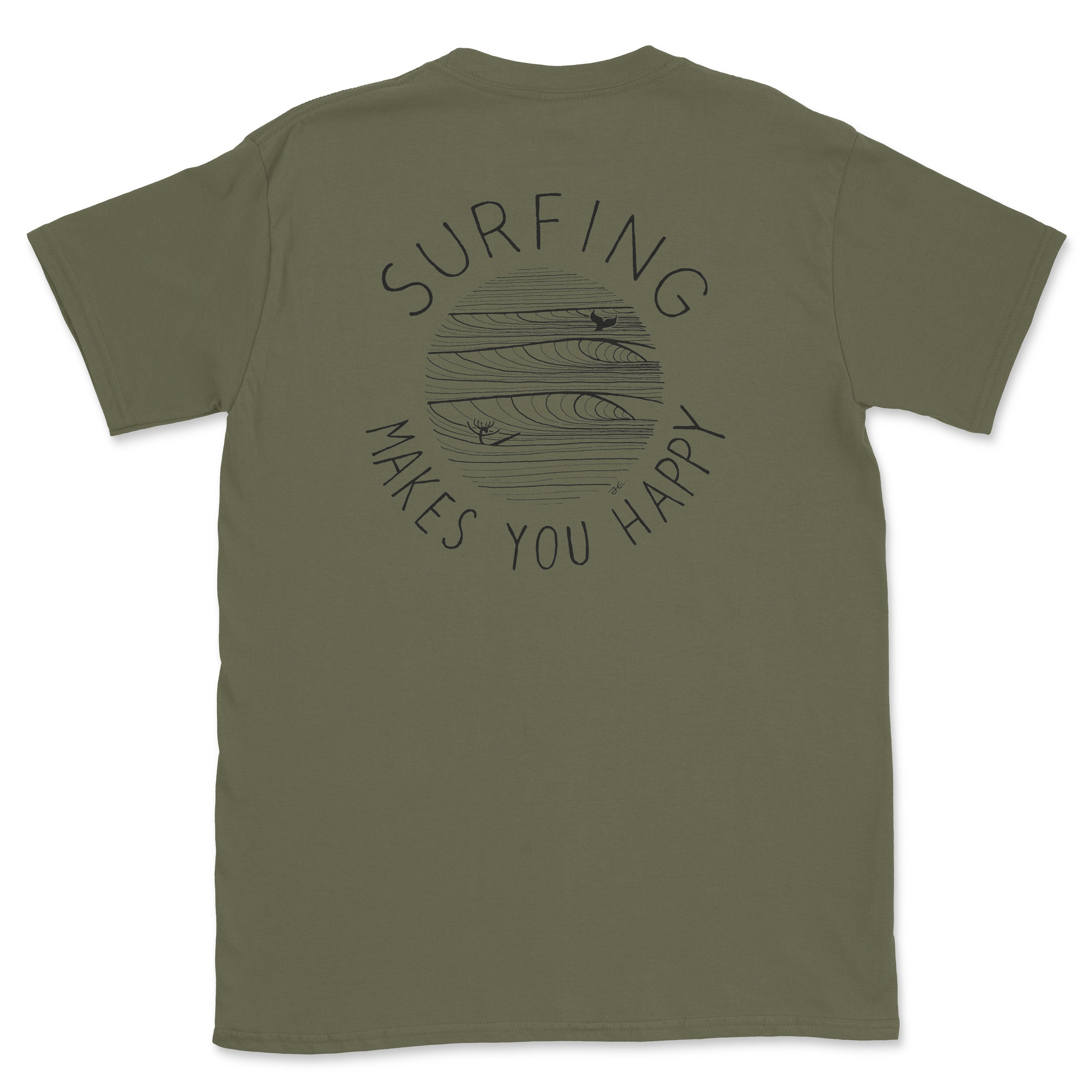 Surfing Makes You Happy Unisex Organic T-Shirt