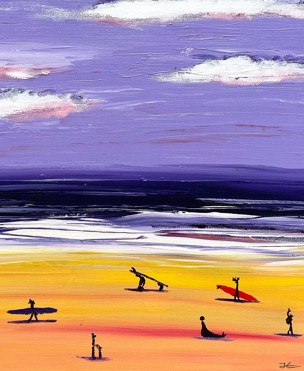 The Beach. Original signed Acrylic Canvas