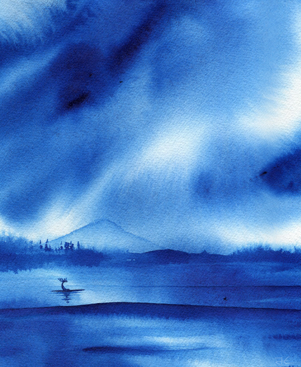 The Blue Hour. Original signed illustration