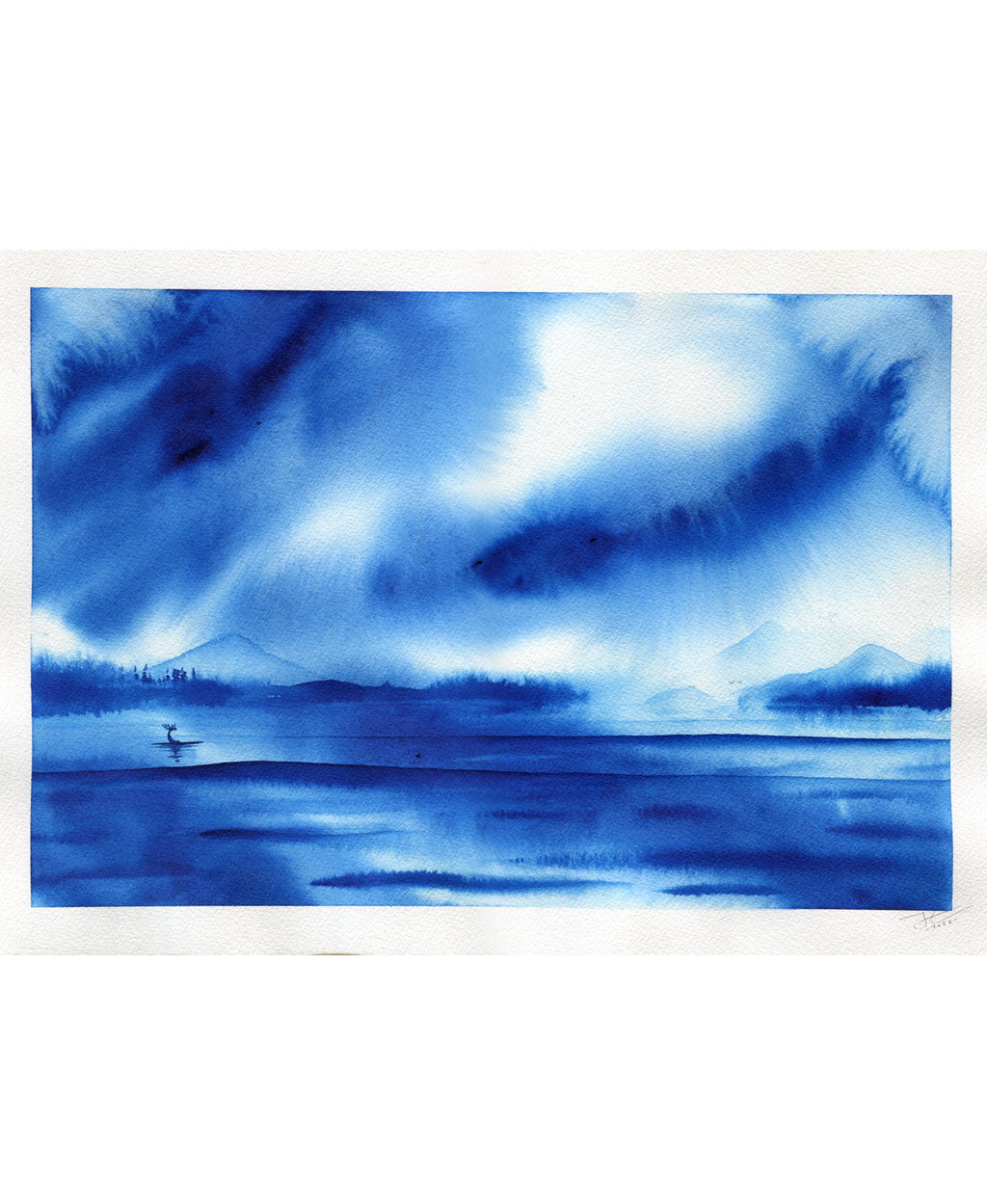 The Blue Hour. Original signed illustration