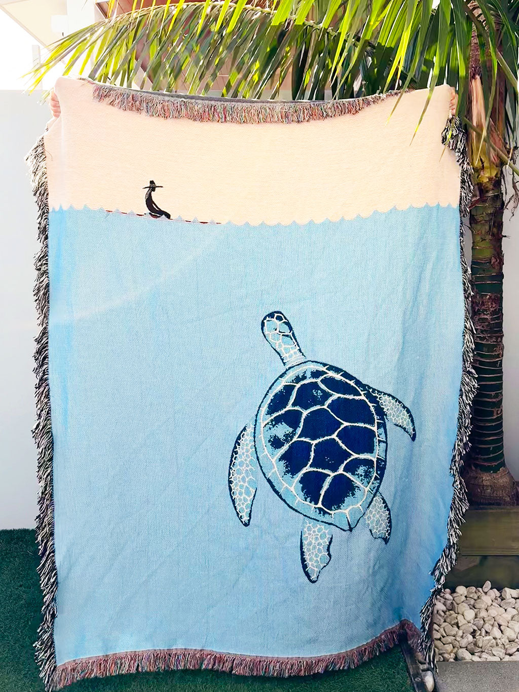 The Blue Turtle Woven Blanket