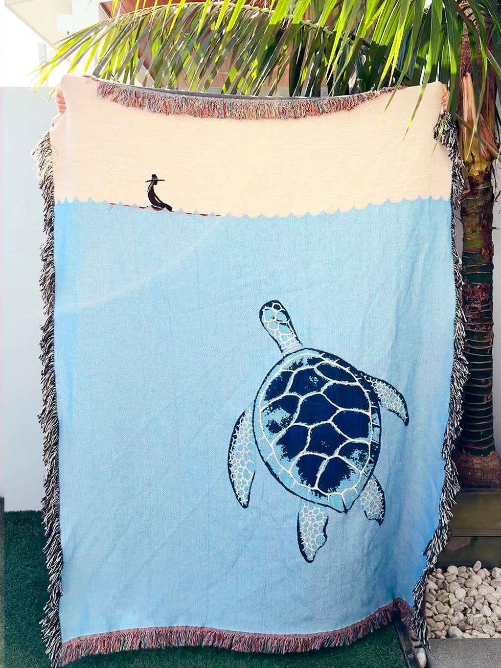The Blue Turtle Woven Blanket