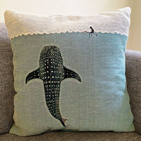 Whale Shark Woven Pillow