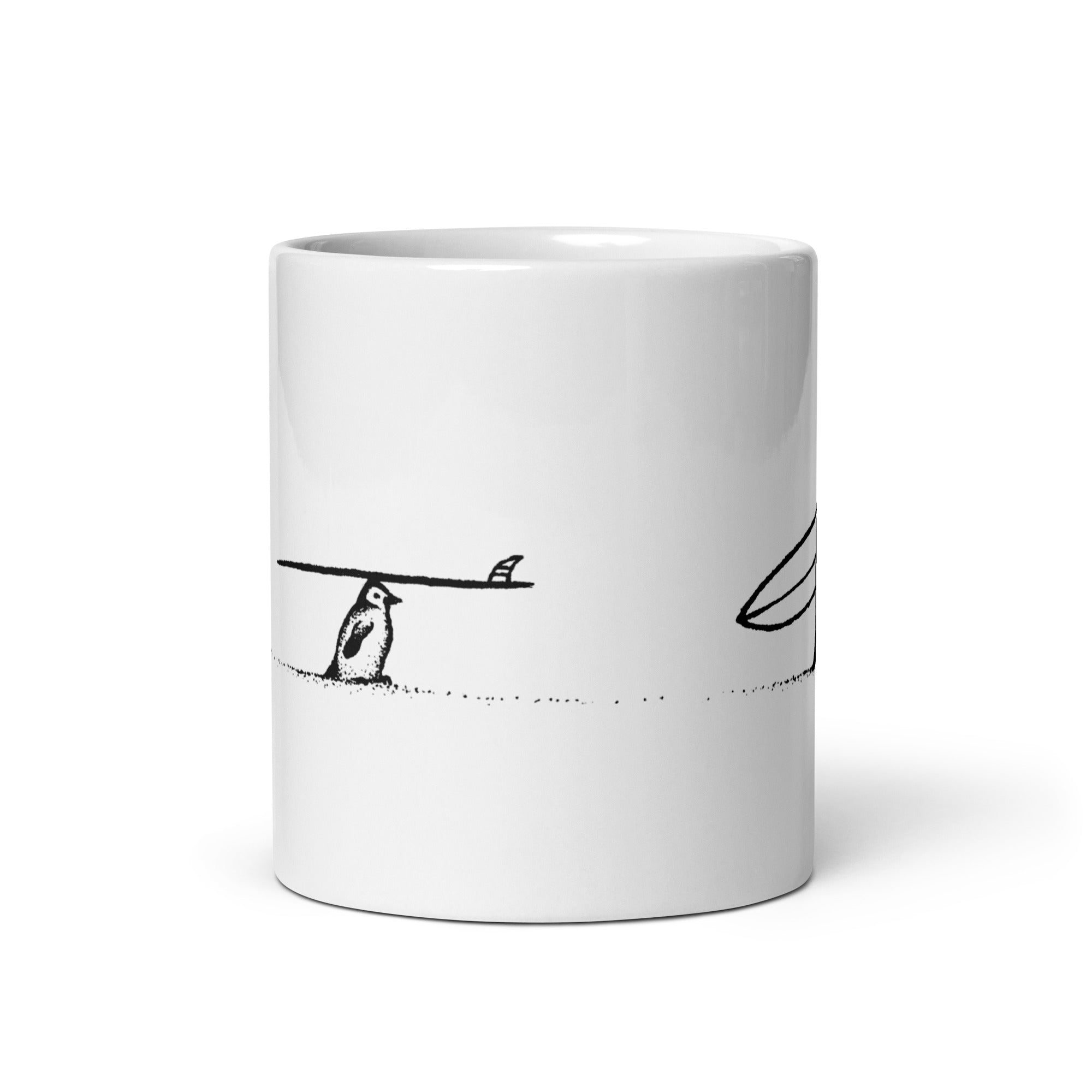 Surf Tripping Penguins Mug