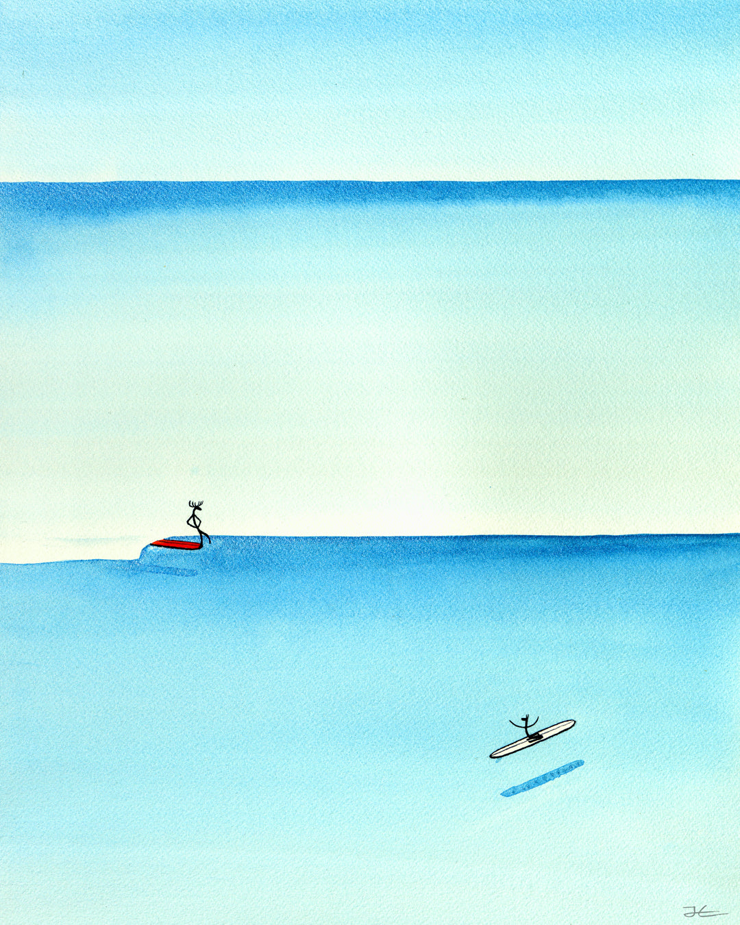 2 Friends Having Fun. Original signed & framed illustration - SOLD OUT