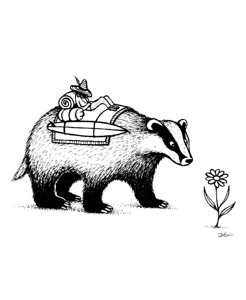 Badger Surf Trip - Print/ Framed Print