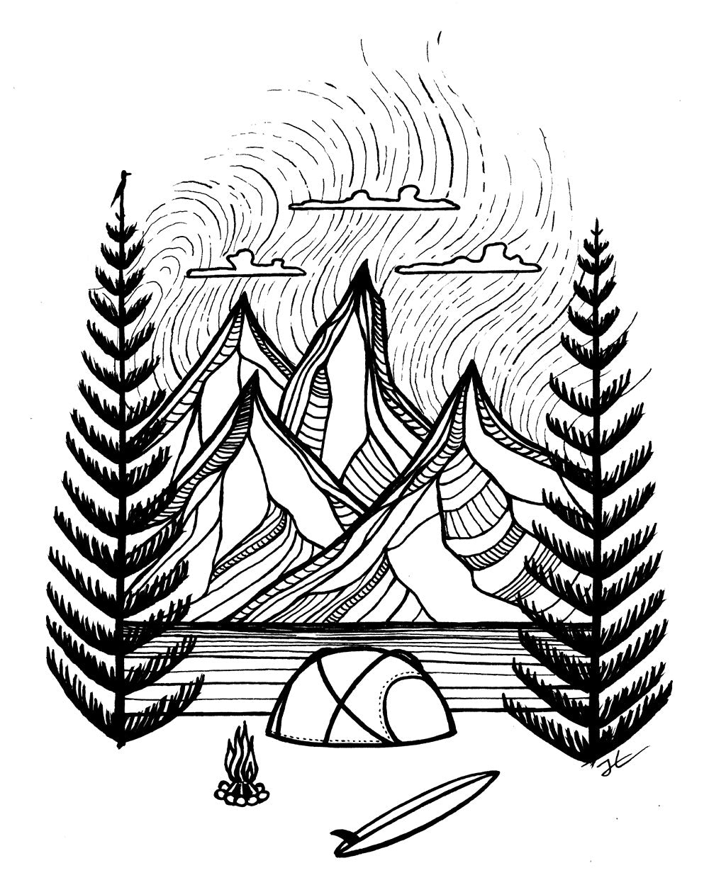 Between Two Pines - Print/ Framed Print