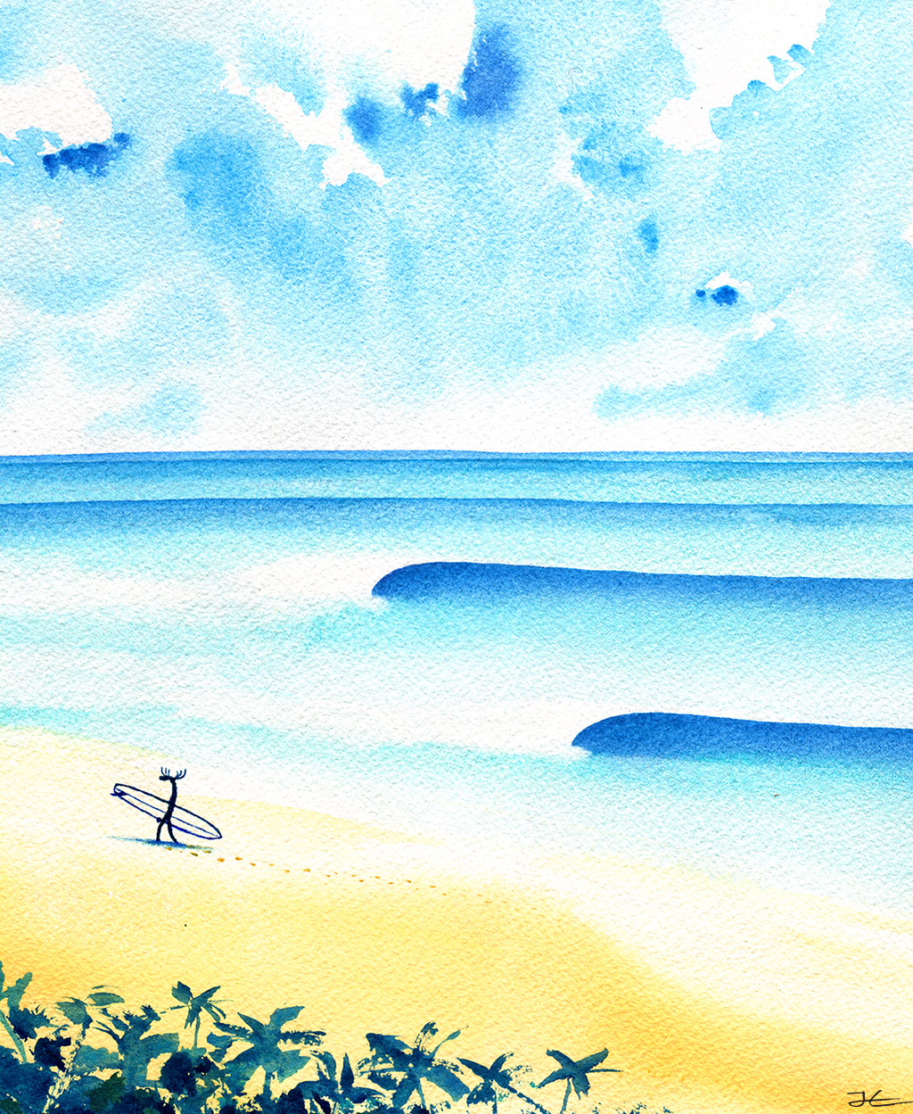 Blue Peelers. Original signed illustration