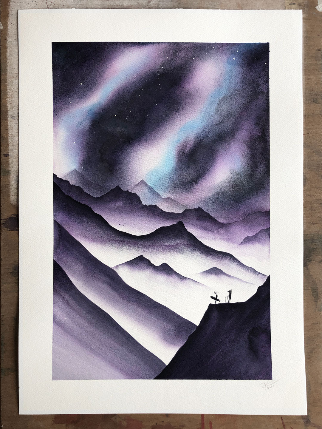 Chasing Powder. Original signed illustration - SOLD OUT