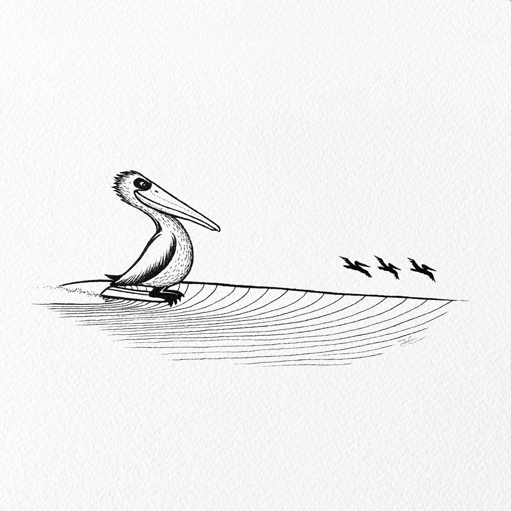 Flying Down The Line. Original illustration - SOLD OUT