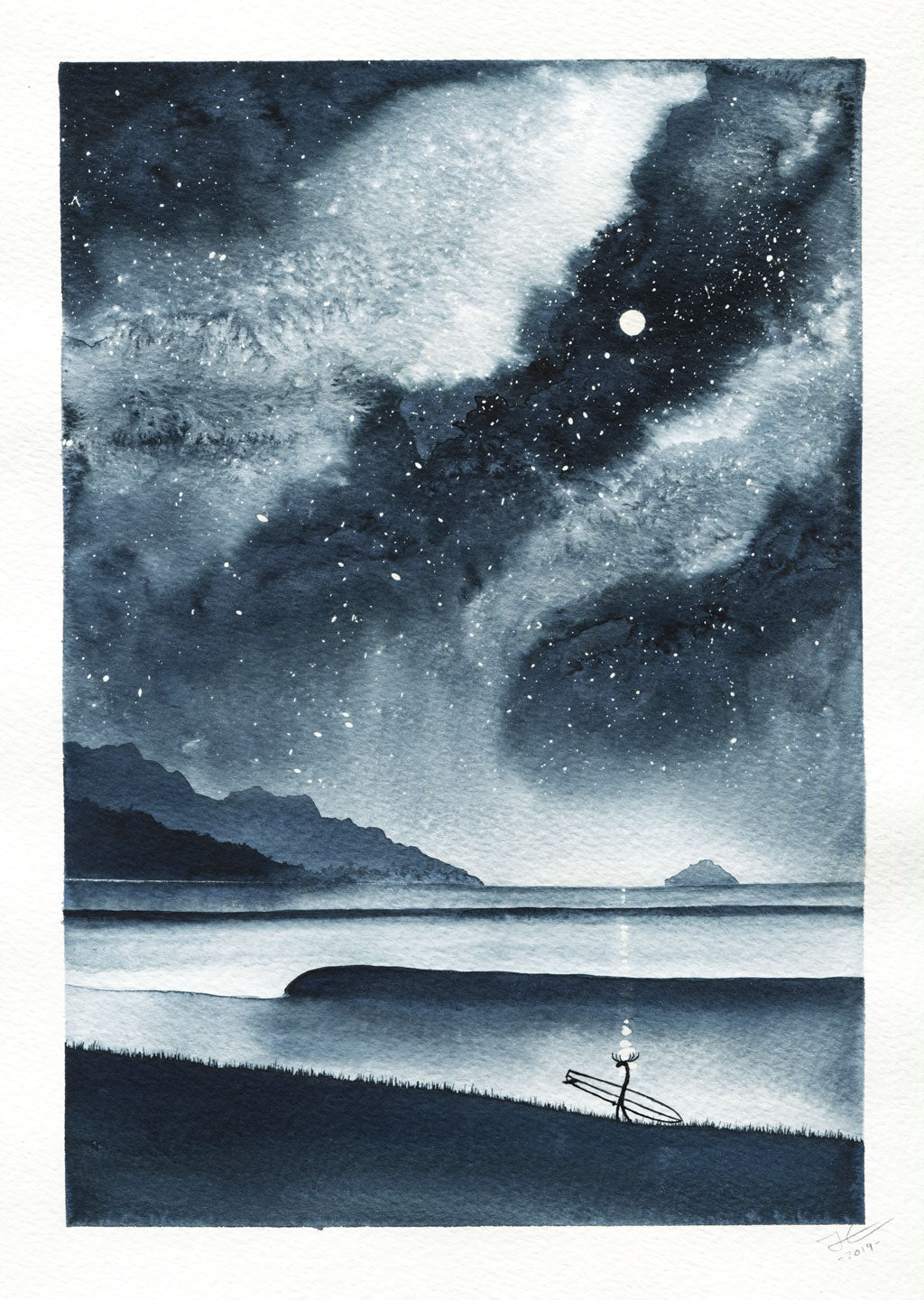 Glassy Lefts. Original signed illustration - SOLD OUT