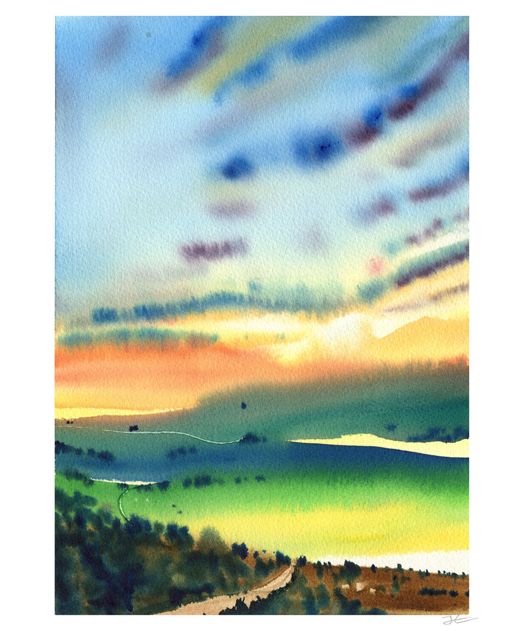 Heading West. Original signed illustration