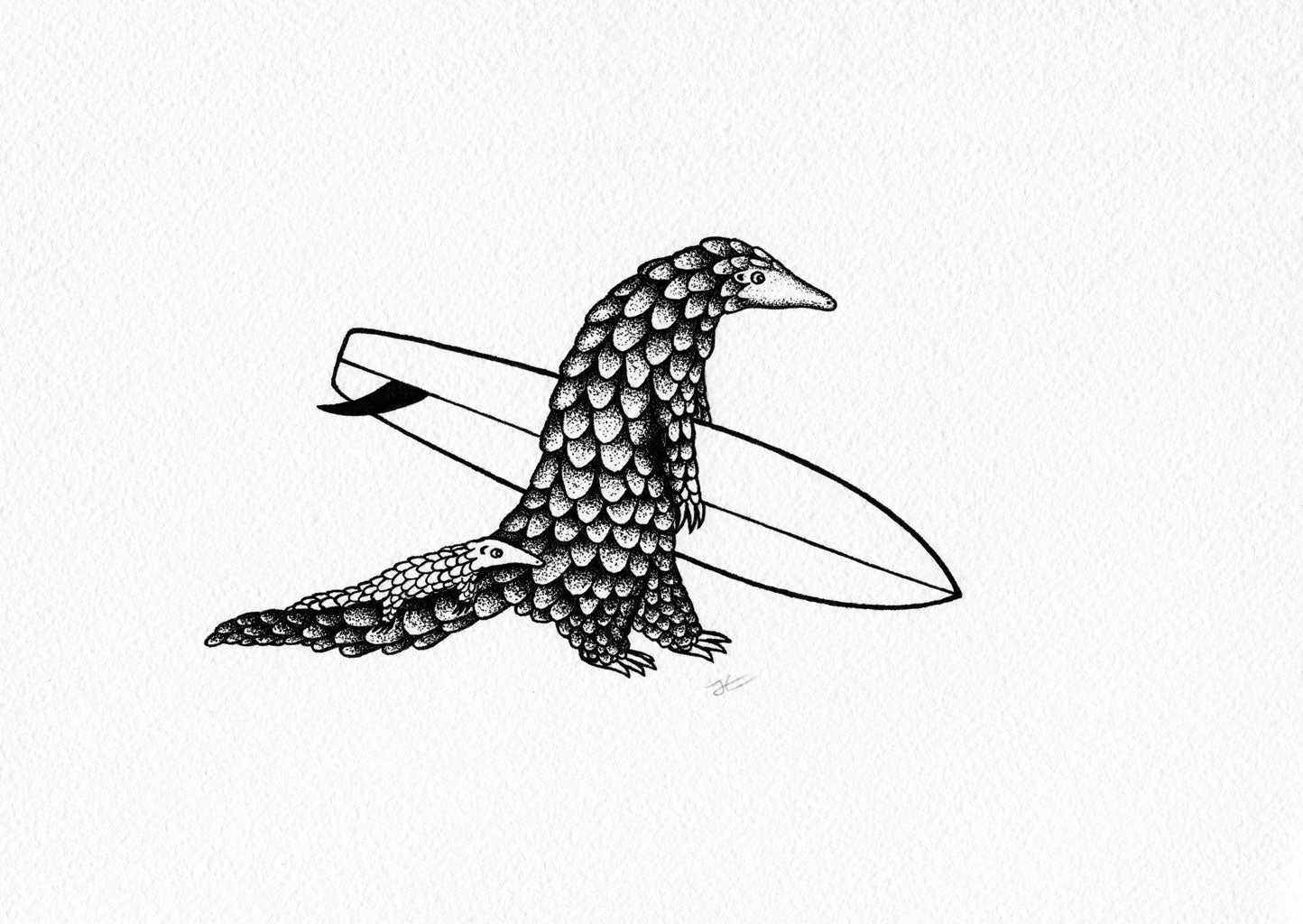 Inktober Pangolin. Original illustration - SOLD OUT