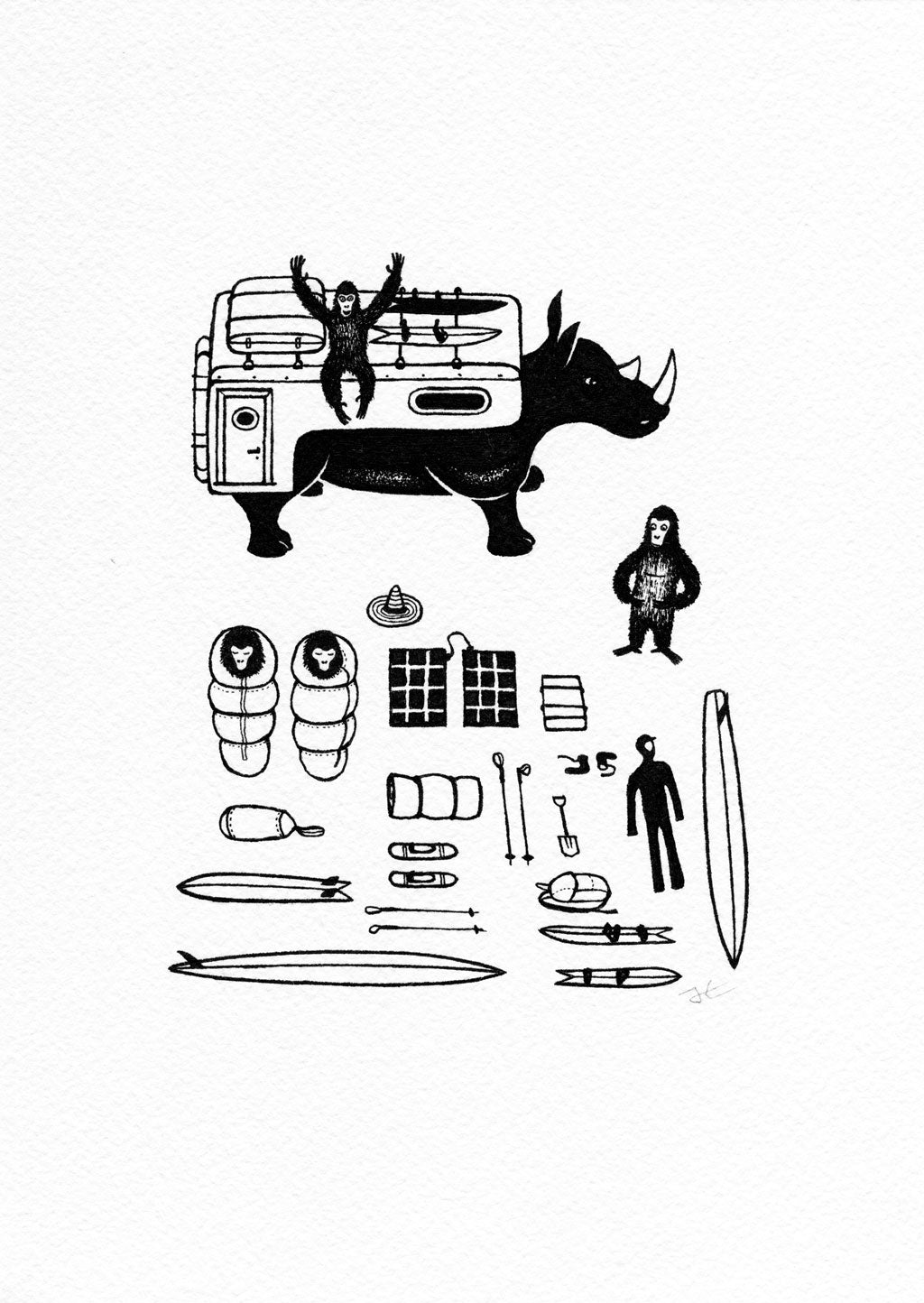 Inktober Gorilla. Original illustration - SOLD OUT