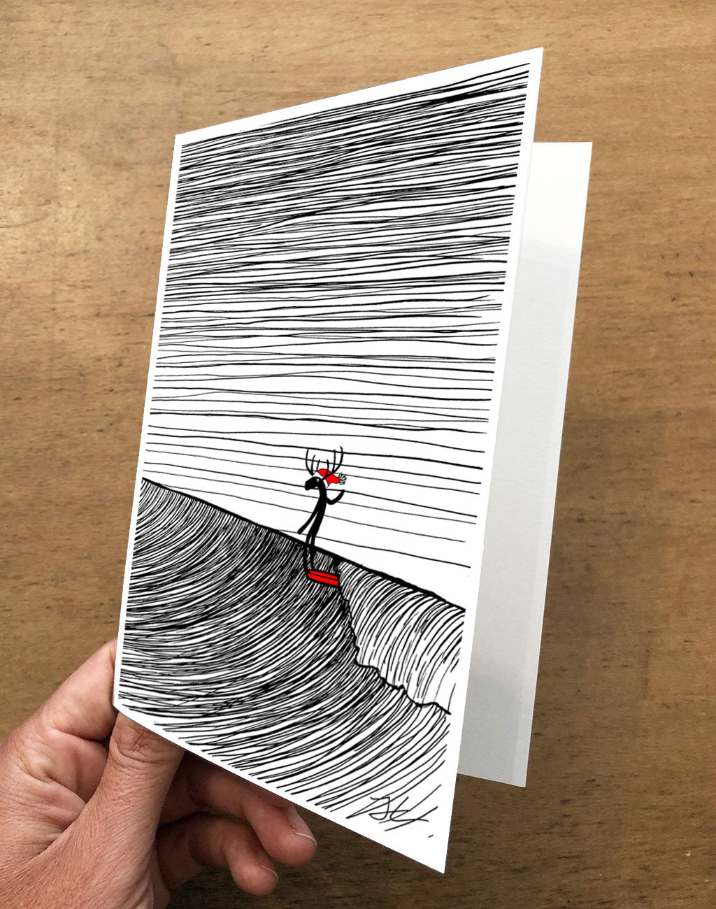 Santa Moose Folded Card Pack