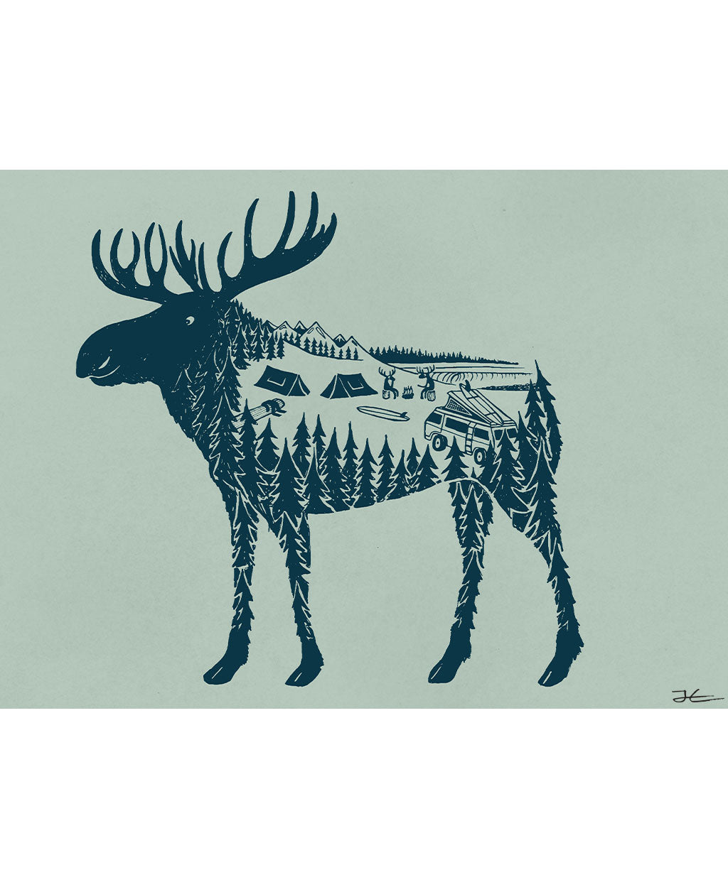 Moose World - Print/ Framed Print