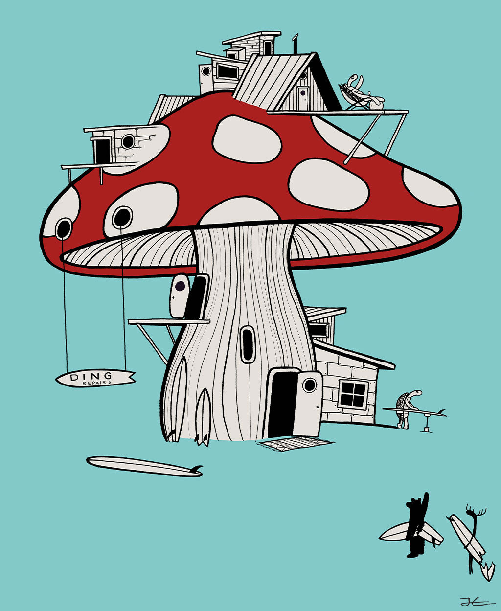 Mushroom Ding Repair - Print/ Framed Print