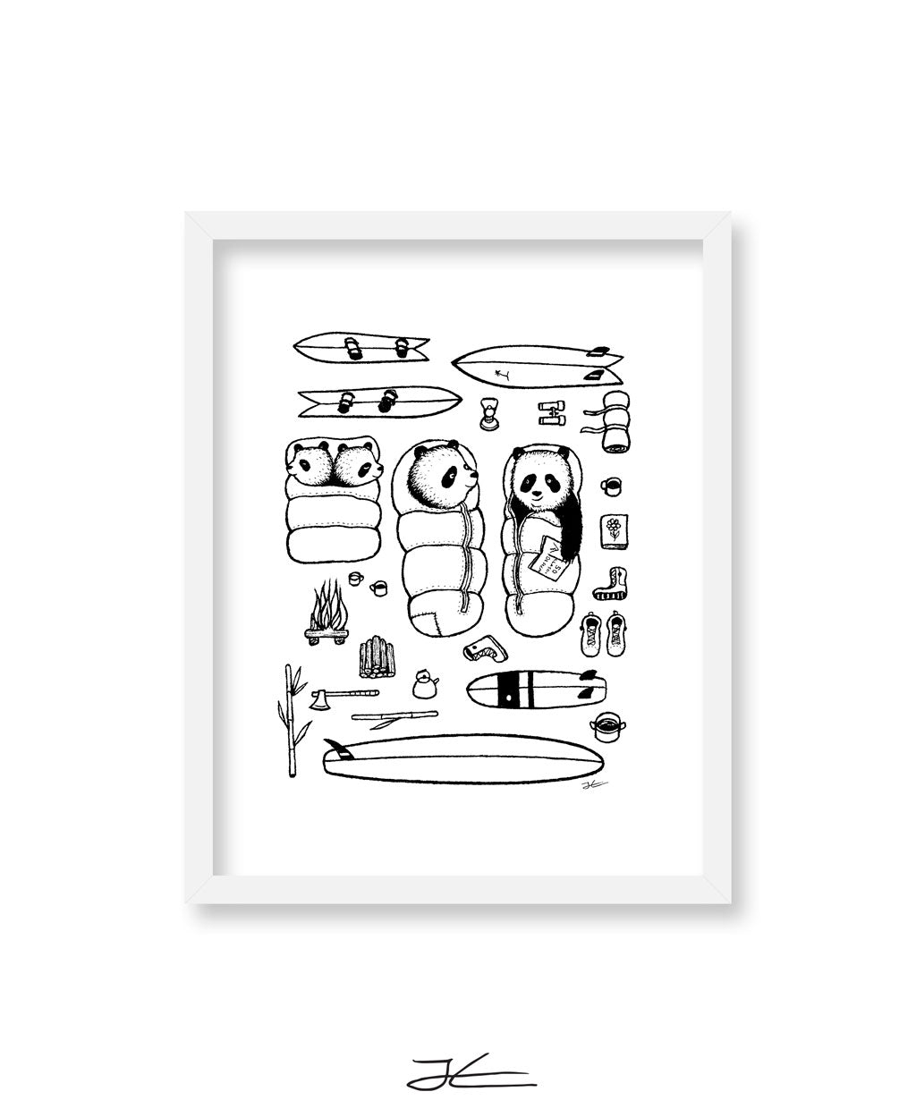 Panda Surf Trip - Print/ Framed Print