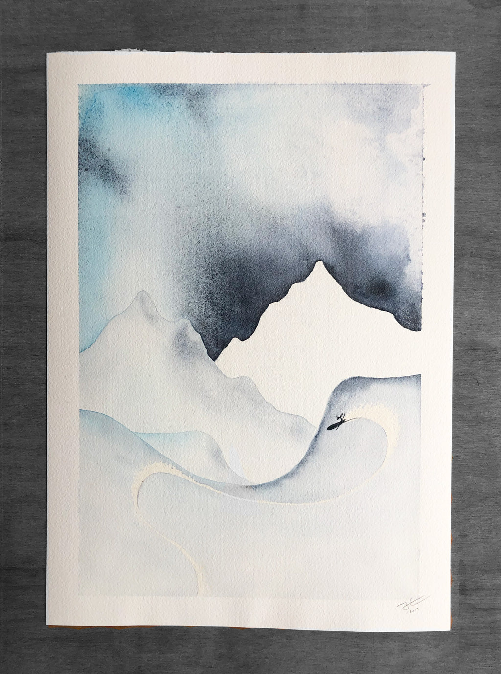 Pow Surf 2. Original signed illustration - SOLD OUT