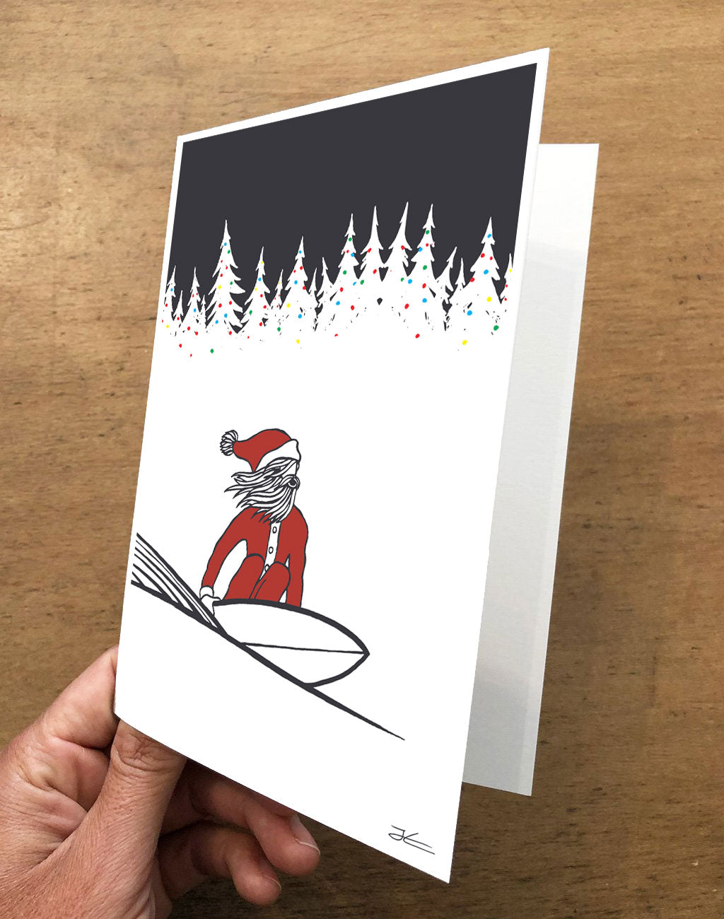 Surfing Santa Folded Card Pack