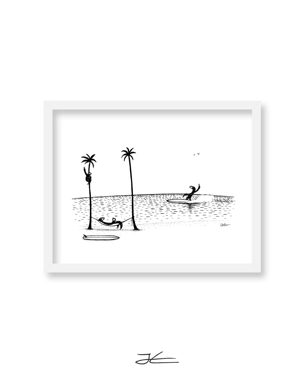 Sloth Tropical Fun - Print/ Framed Print