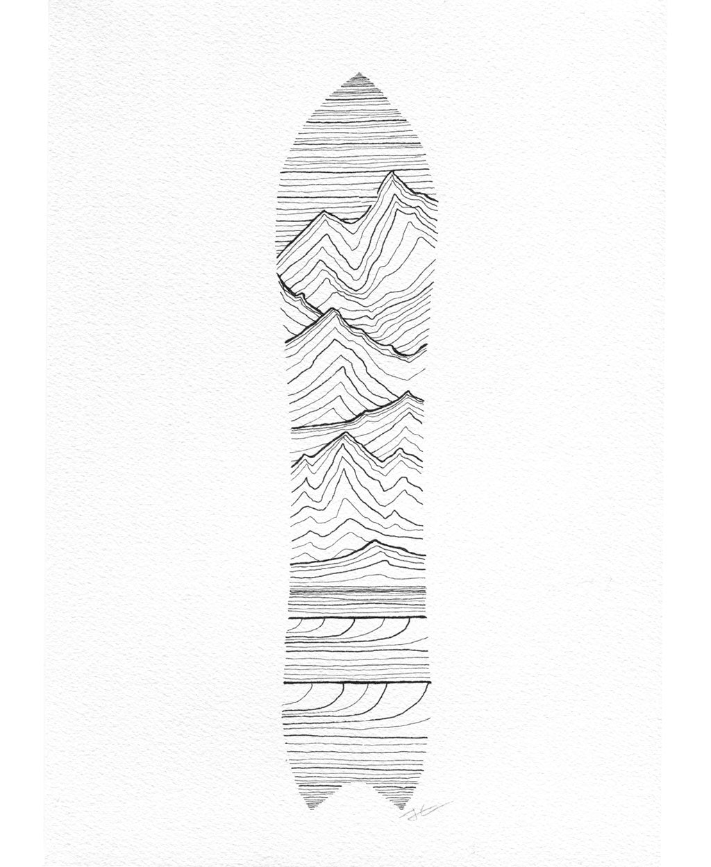 Snow Lines. Original signed illustration - SOLD OUT