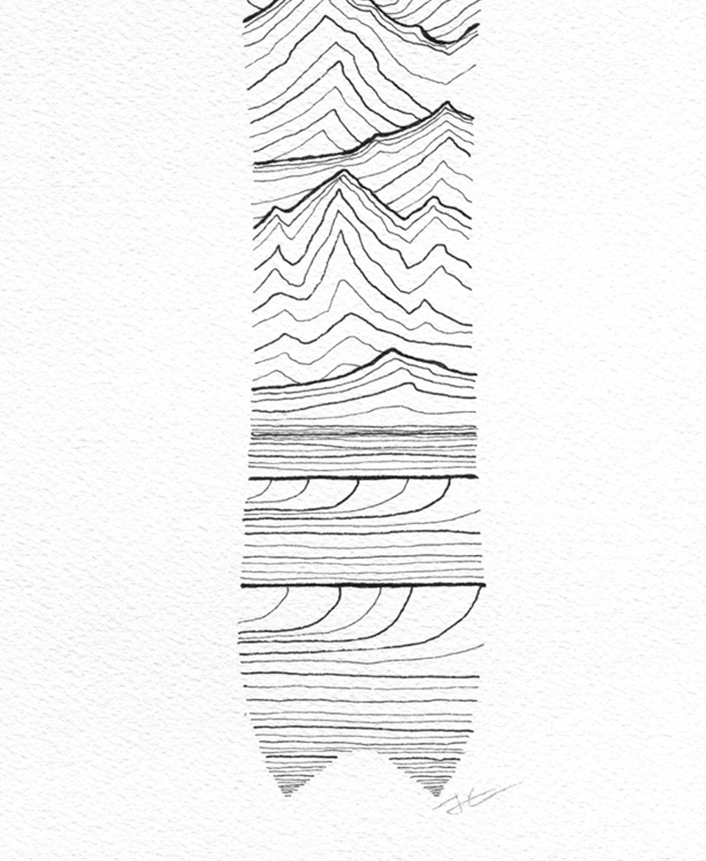 Snow Lines. Original signed illustration - SOLD OUT