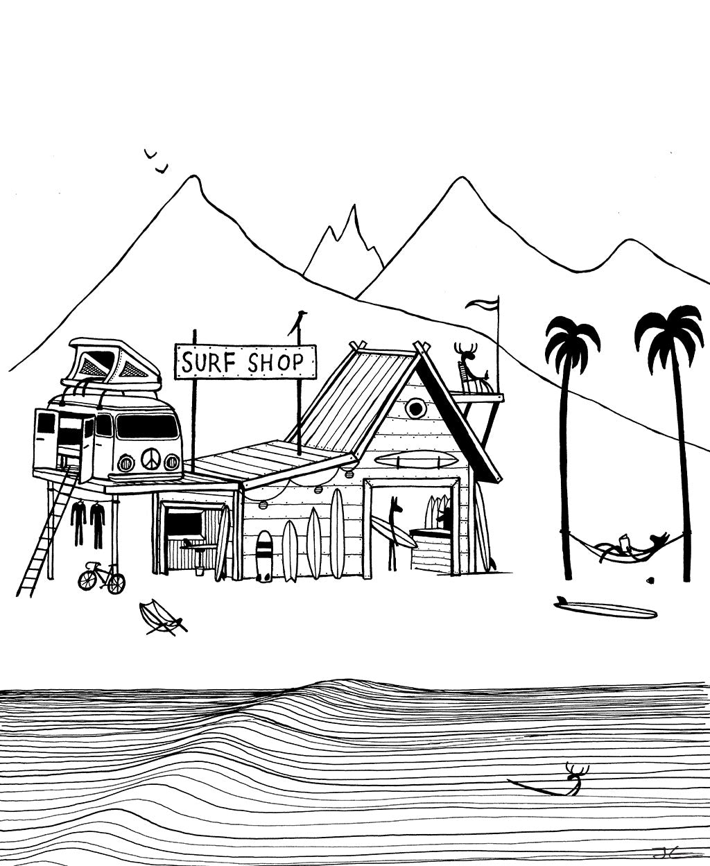 Surf Shop - Print/ Framed Print