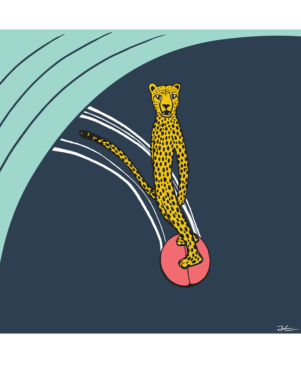 Surfing Cheetah - Print/ Framed Print