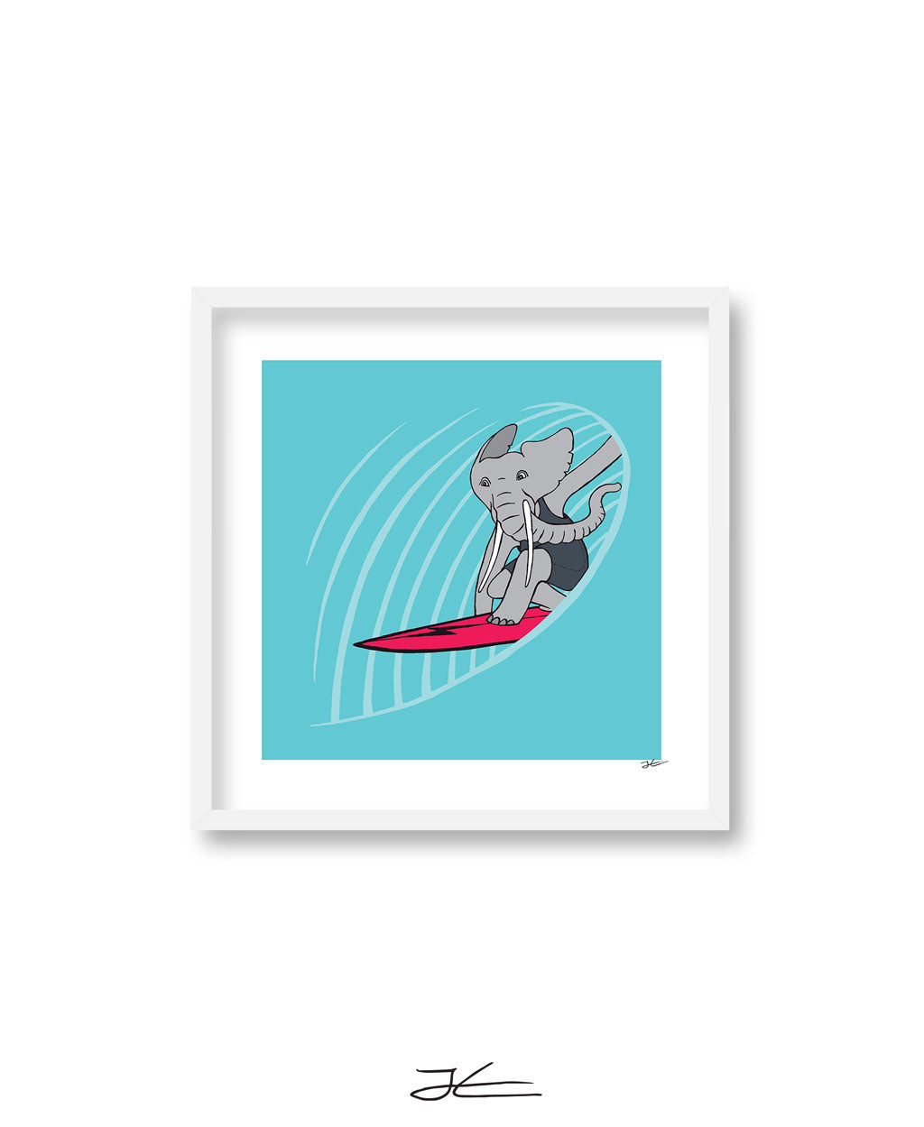 Surfing Elephant - Print/ Framed Print