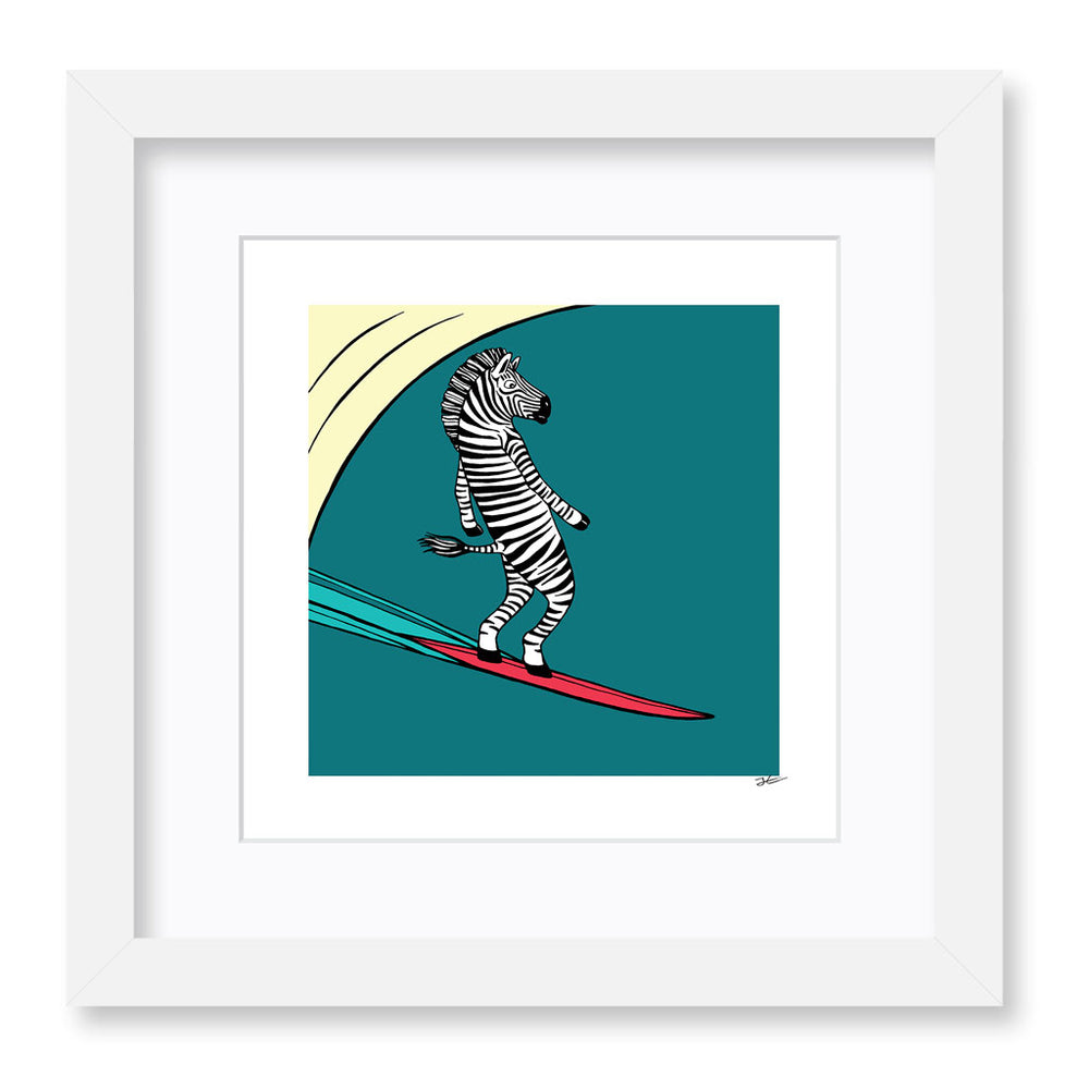 
                  
                    Surfing Zebra - Print/ Framed Print
                  
                
